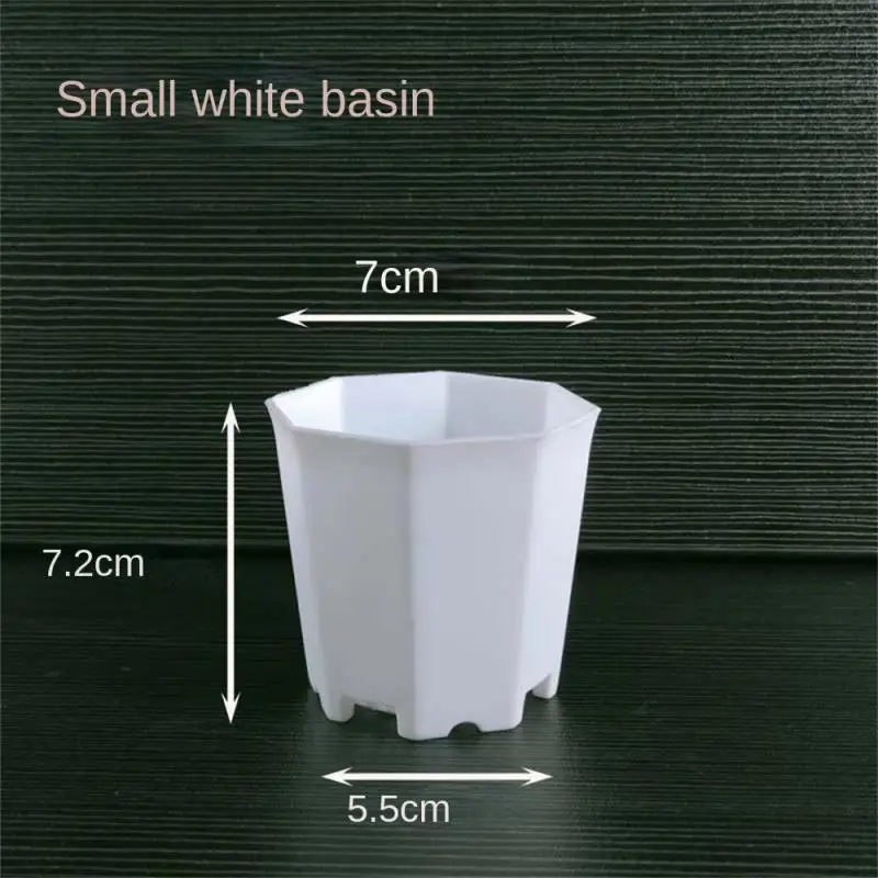 1~10PCS Flower Pot Plastic Thickened With Tray Polygonal Durable Planters Fleshy Plants Potted Minimalist Octagonal Small