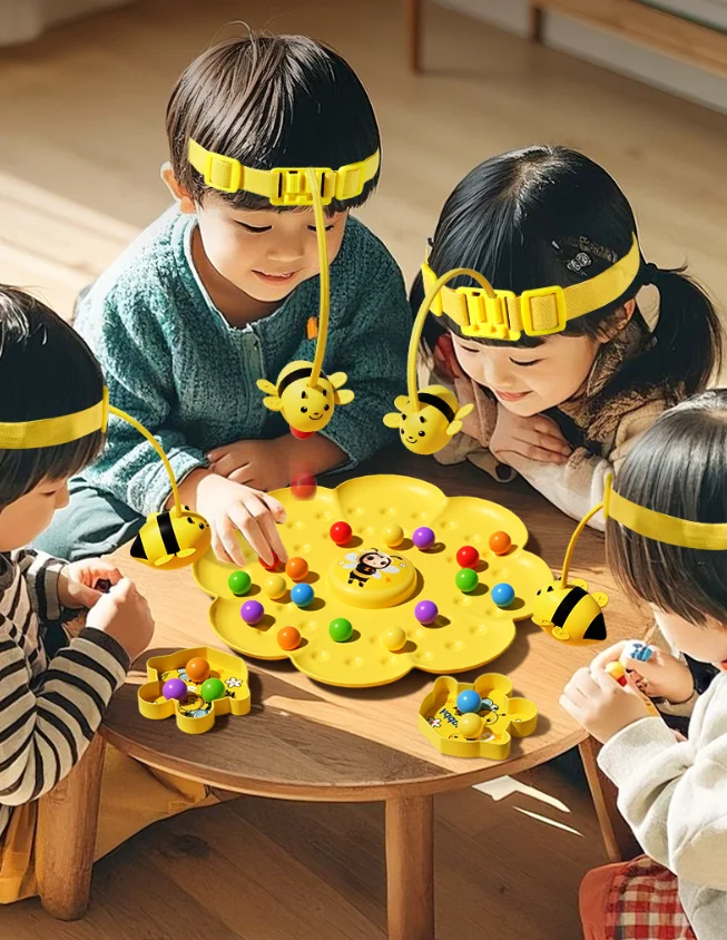 `Bee Bean Catching Board Game, Kids Interactive Party Toy, Multi‑player Family Desktop Game for Parent‑Child Educational Play`