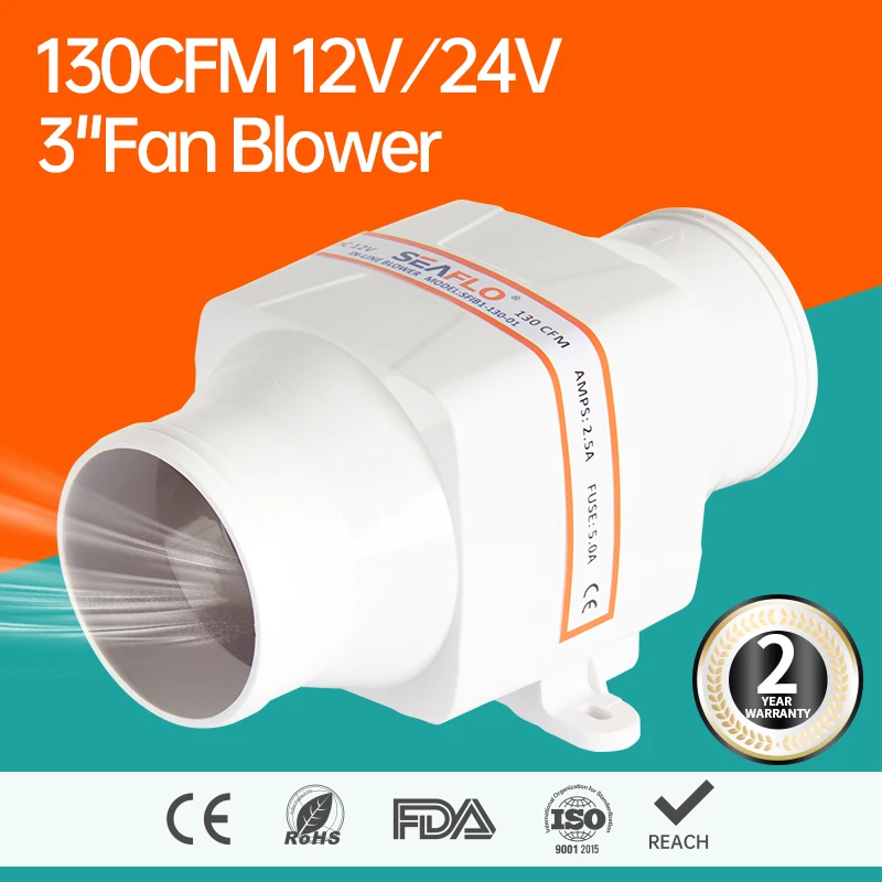 

Beetlo-sewer blower 3", 75mm, 130cfm, indoor sewage fan, dc, 12v, 24v, 4 blades, marine boat, air exhaust, white sizes