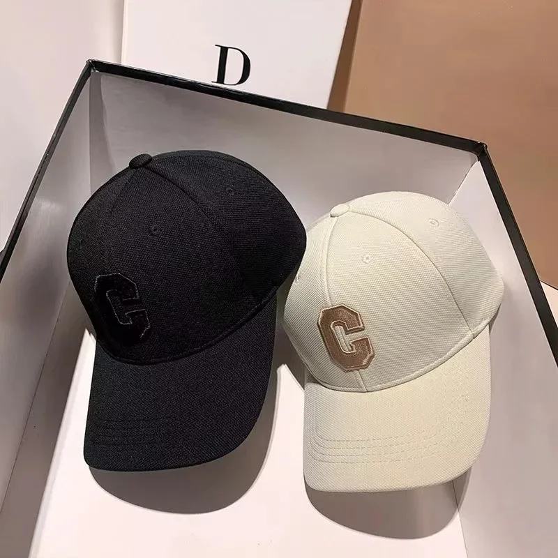 Hats for Men  New C Letter Embroidered Baseball Cap Kpop Fashion Couple Snapback Cap Men and Women Sun Hats Chapeau Homme