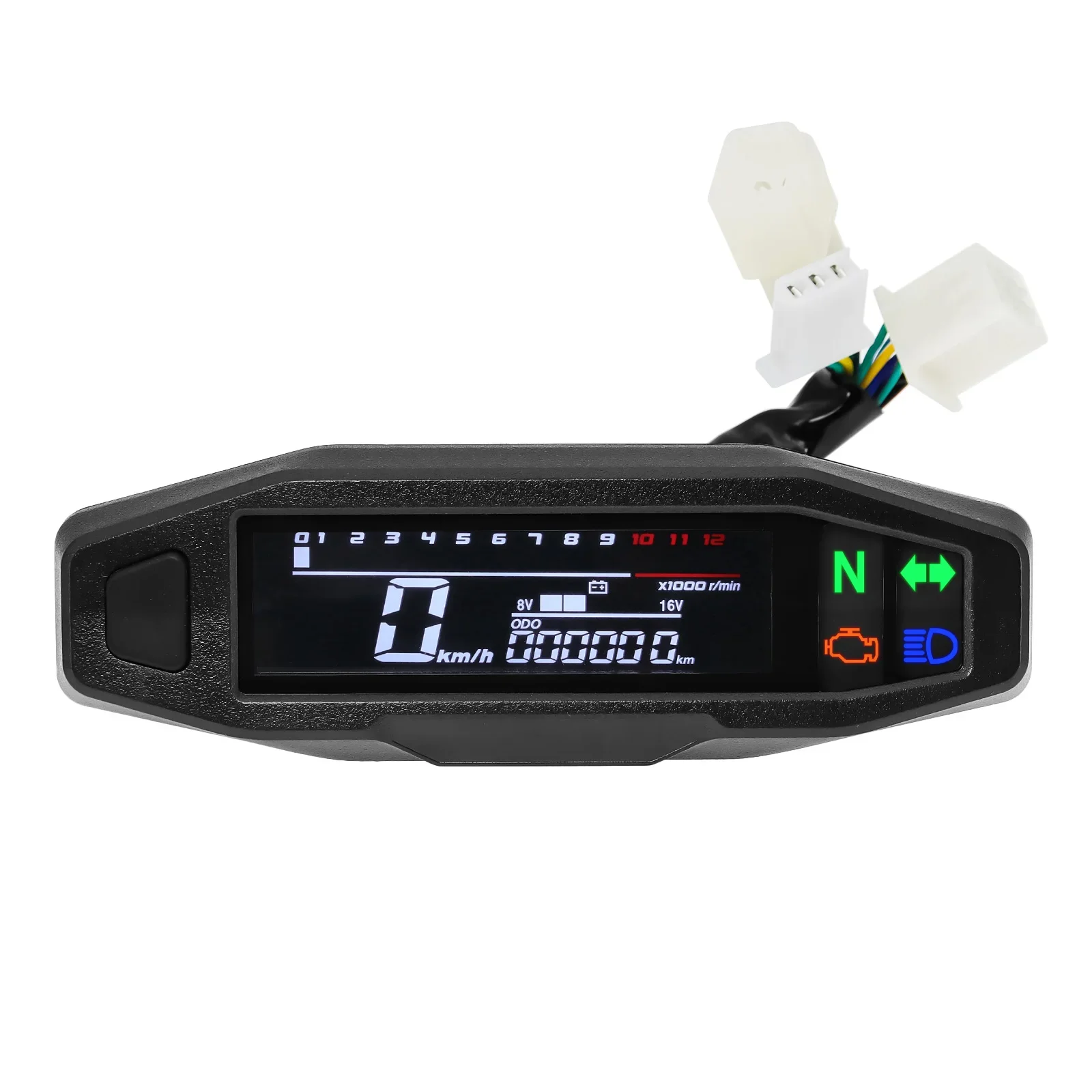 Een Nieuwe Universele Moto Rpm Toerenteller Snelheidsmeter Speed Gauge Tacho Meter Digitale Kilometerteller Instrument Sensor Set Voor Motorfiets