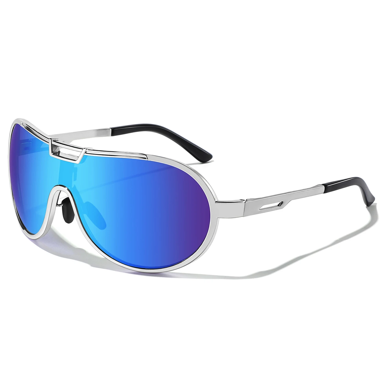 Modische Sonnenbrille für Damen und Herren, runde Brille mit großem Rahmen und UV-Schutz zum Fahren, Wandern, Reisen – Detail 8