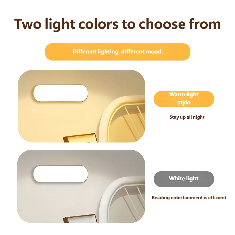 스마트 모션 센서 LED 야간 조명, 자석 마운트 및 플러그인, 2가지 색상 조광 가능 눈 보호, 침실 책상 복도 캠핑용