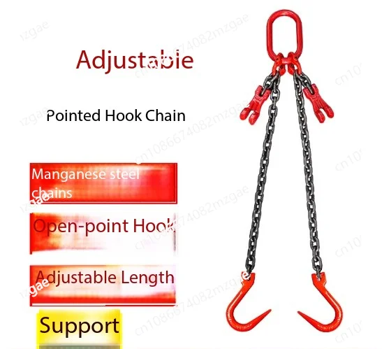 

Двойной цепной крюк для подъема, заостренный крюк для стальных труб, регулируемый по длине комбинированный такелаж
