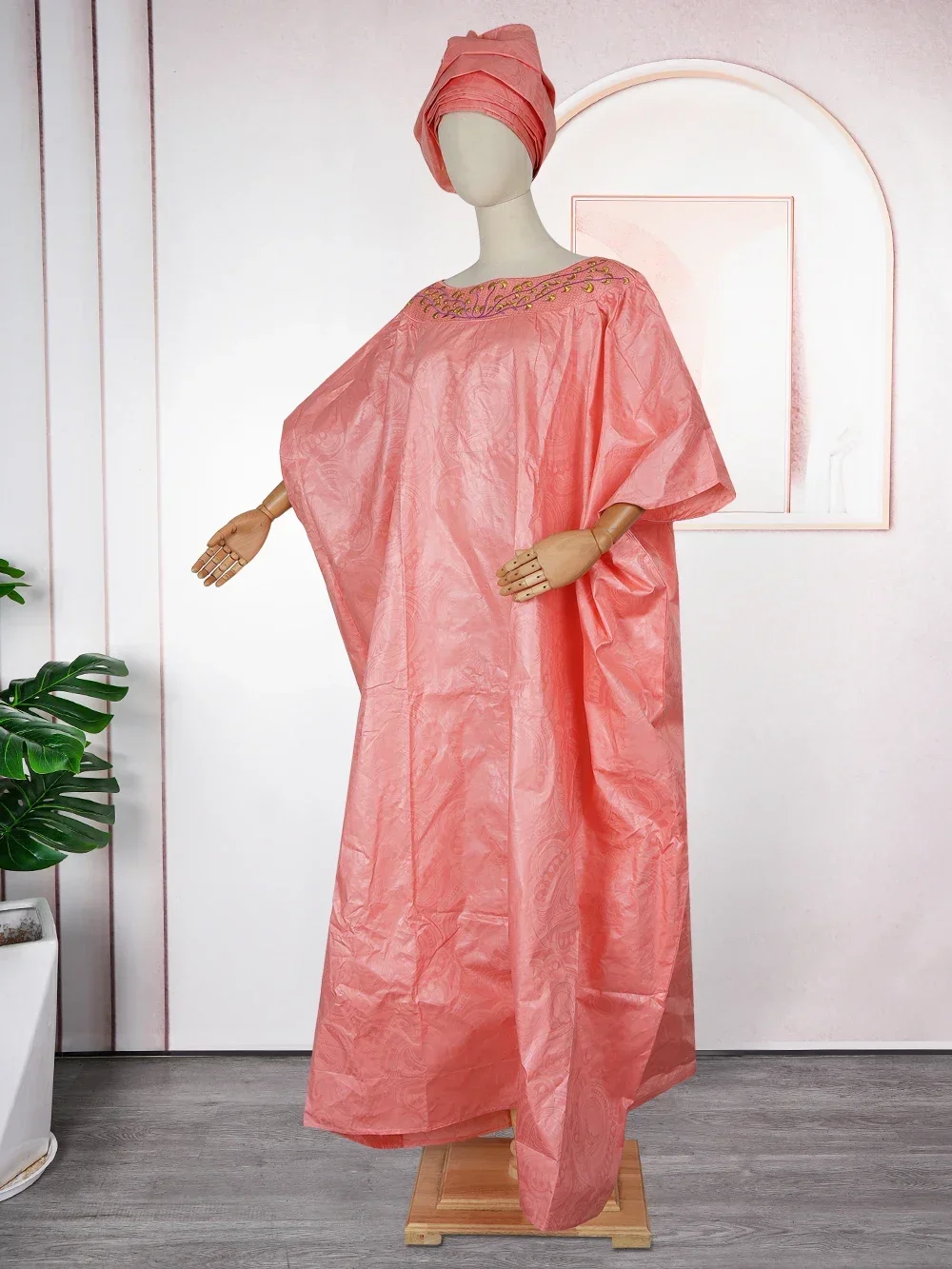 

Африканские платья для женщин Дашики, традиционное платье Базен с вышивкой, розовые халаты Анкары, Нигерия, свадебное вечернее платье 2025