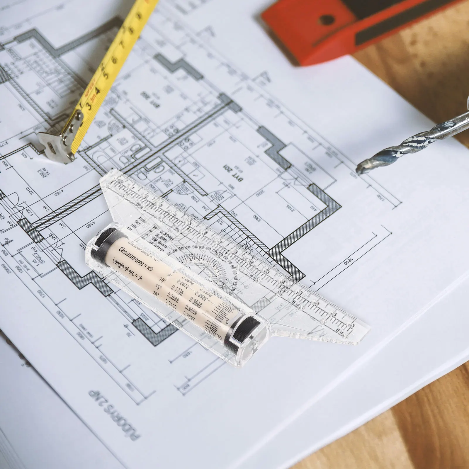 Plastic Drawing Roller Ruler Clear Scale High Accuracy Safe Material Vertical Lines Circles Charts Angles 3D Drawings Graphs