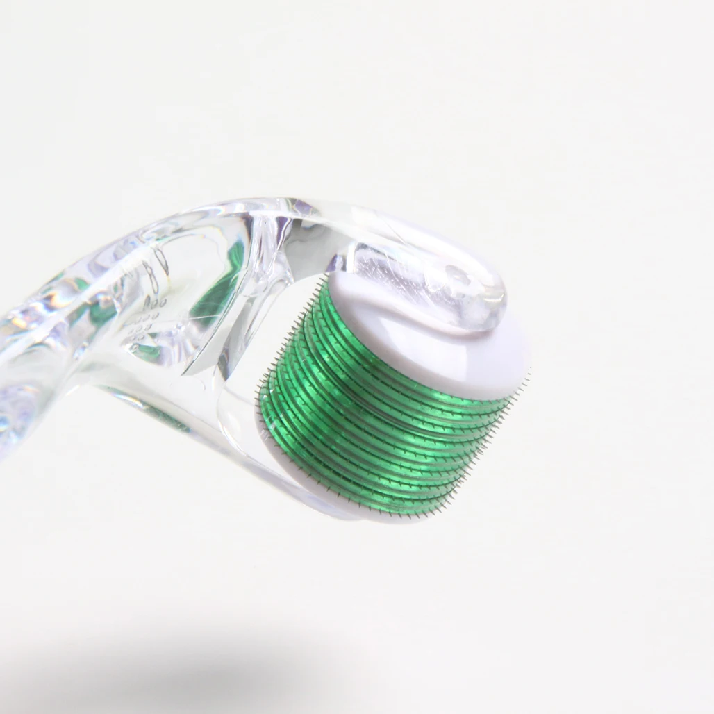 1Pcs Transparent Green Professional 540 Micro Needle Derma Roller Massage Roller For Skin Care/Beard Growth/Hair Growth