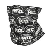 Custom Black P-Petzls Neck Gaiter Women Men Fashion Pattern UV Face Shield Winter  Bandana Scarf for Hiking