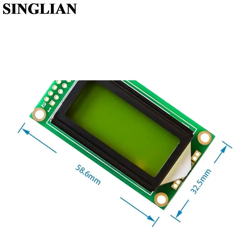 0802A Character LCD 8*2 Yellow Green LCD Screen Module With Backlight Liquid Crystal Display Panel For Arduino
