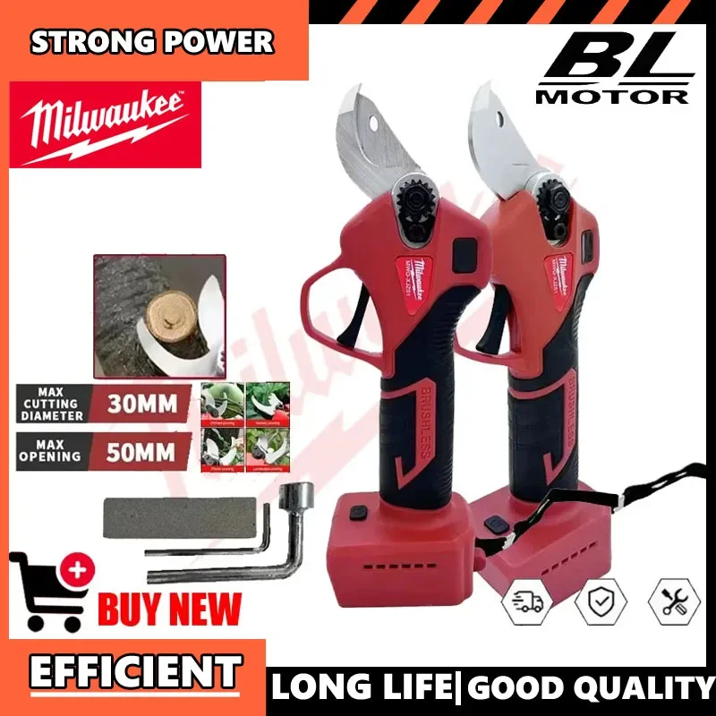 

Аккумуляторный бесщеточный секатор Milwaukee, 4 режима, беспроводной, ручной, для обрезки садовых деревьев и кустарников