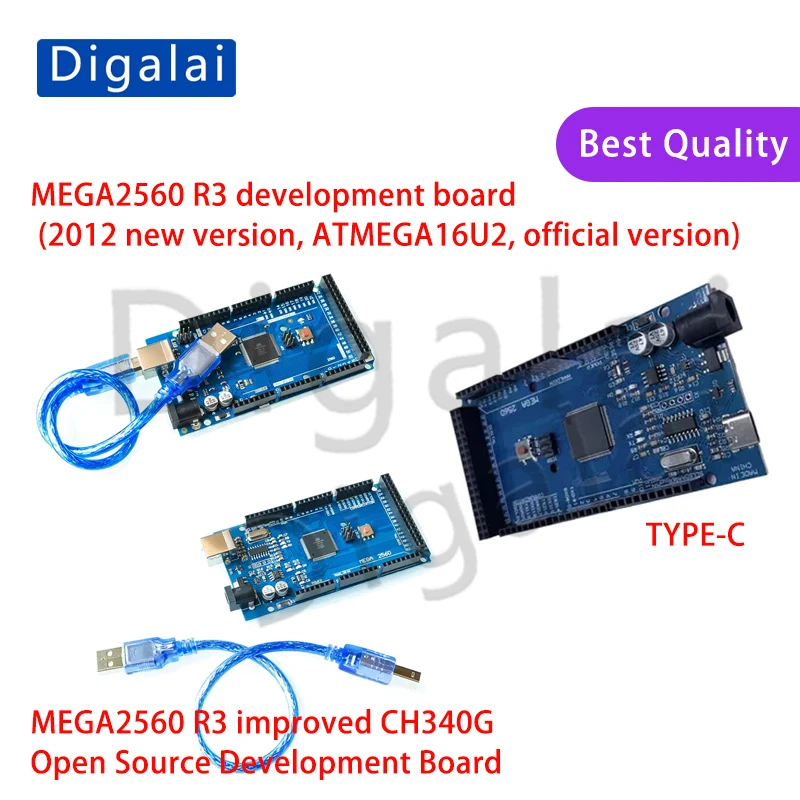 New MEGA2560 R3 development board (2012 new version, ATMEGA16U2, official version) improved CH340G open source development boa