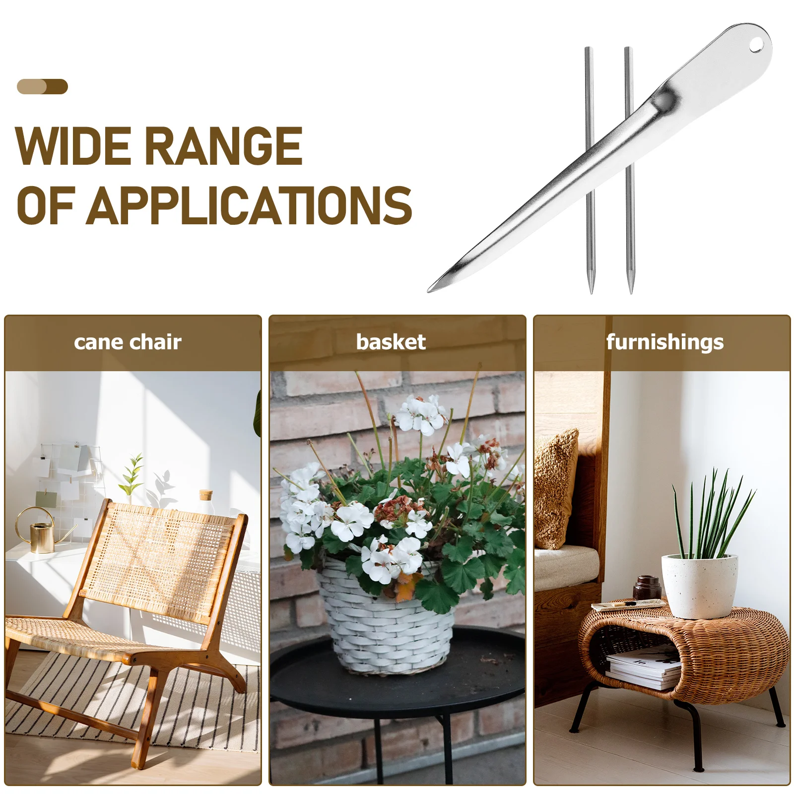 

Stainless Steel Rattan Prying Tool Durable Repair Kit for Wicker Chairs Baskets Weaving Supplies Home Furniture Tool for Rattan