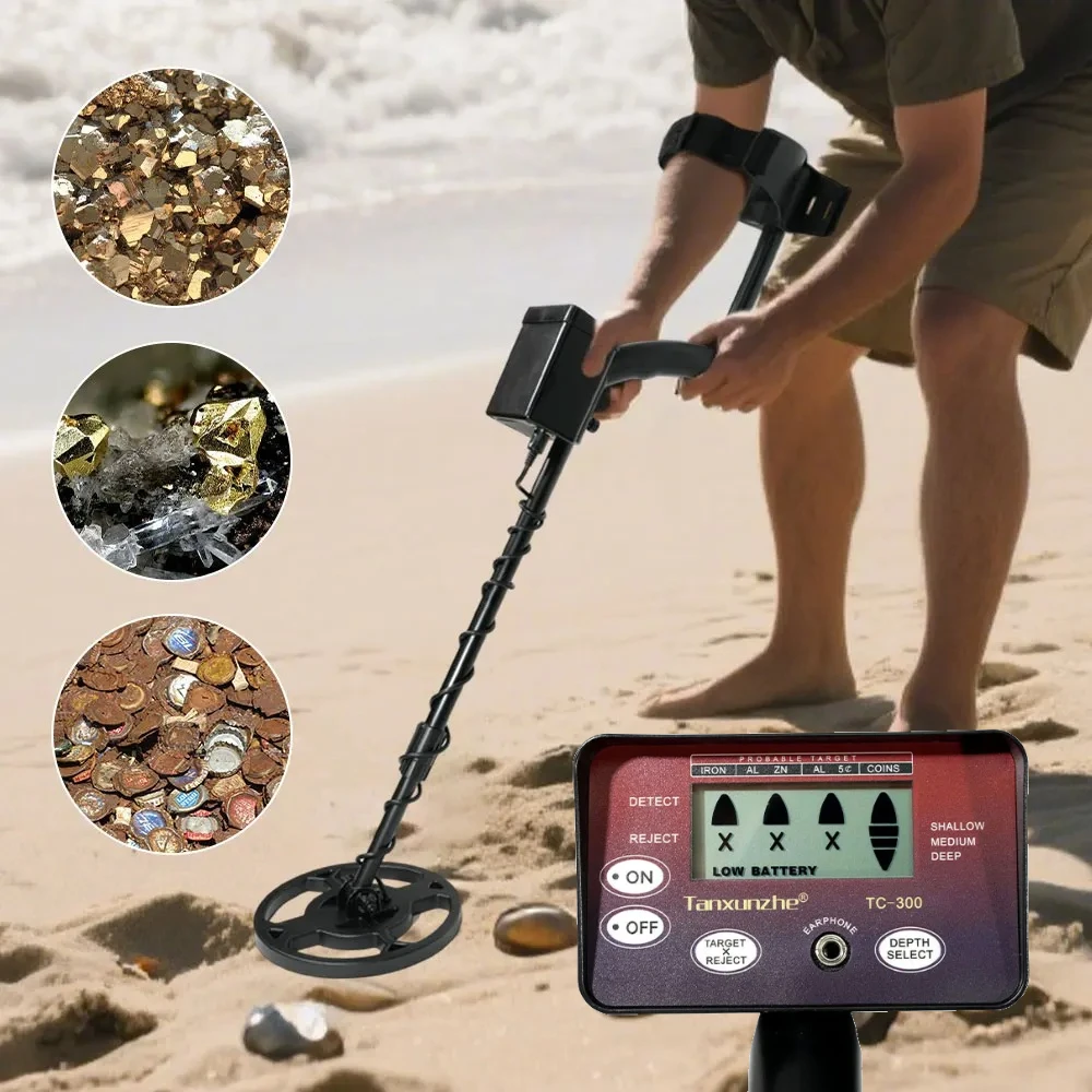 High Sensitivity Underground Gold Detector TC-300 Waterproof Search Coil And LCD Display For Beginners Jewelry Treasure Hunter