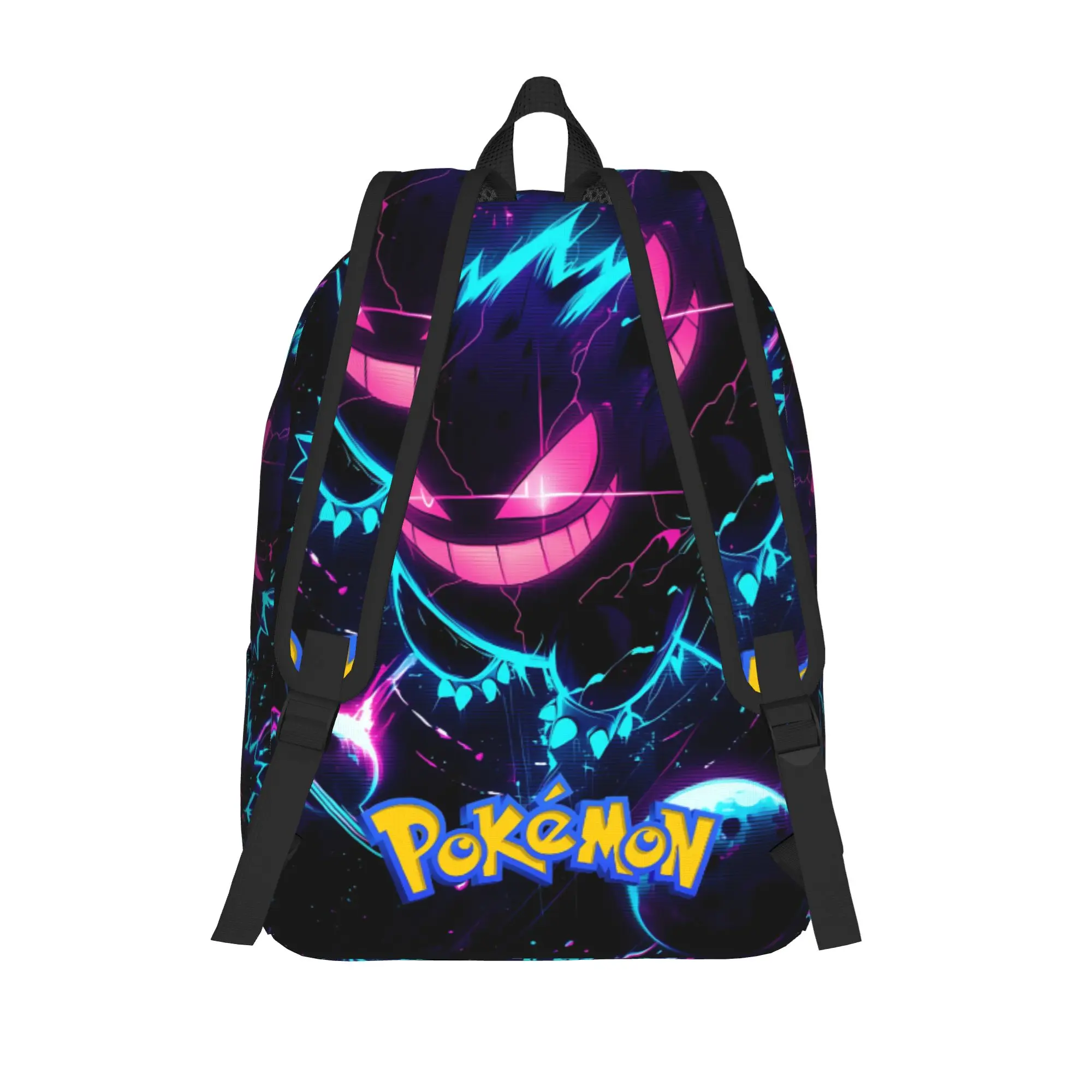 Fashion Pokemon Gengar Pumpkin Halloween Backpack  Mochilas Portable Office Work Zipper Closure Rucksack