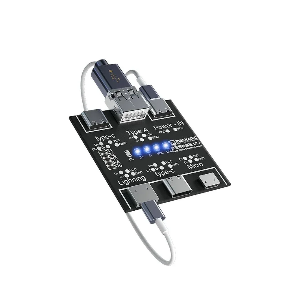 MECHANIC DT3 Usb Cable Tester Data Cable Detection Board For iOS Android Type-C Short Circuit On-Off Switching Test Board Tool