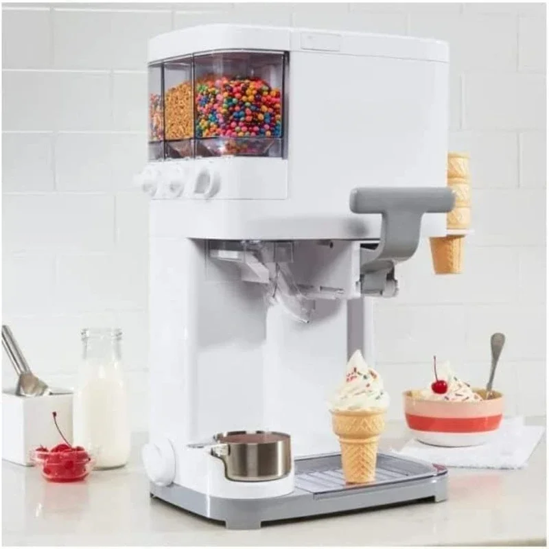 For Cuisinart Soft Serve Ice Cream Machine- Mix It In Ice Cream Maker for Frozen Yogurt, Sorbet, Gelato, Drinks 1.5 Quart, White