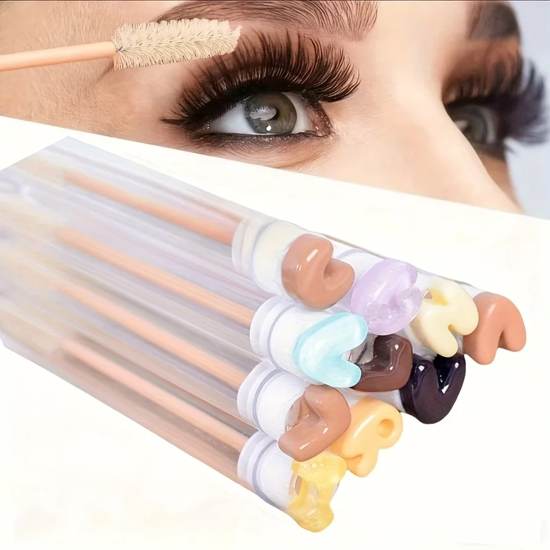 10 Random Styles Pack Women Alphanumeric Eyelash Brush, eyelash Brush, eyebrow Brush，mascara Wands, eyelash Comb, lash Spoolies
