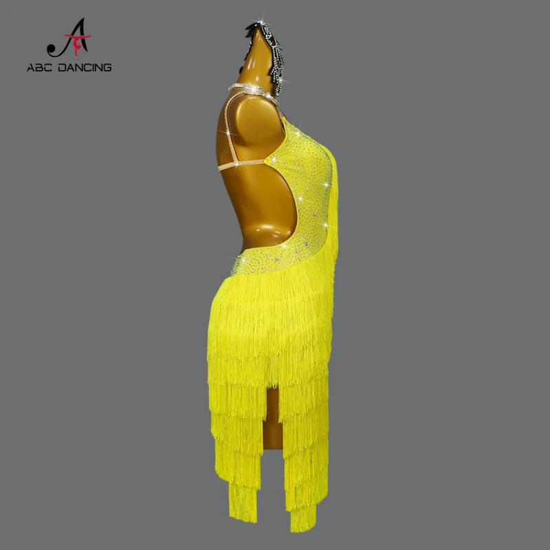 2024 Latin Dance Fringe Dress Professional Competition Skirt Sexy Ball Wear Girls Outdoor Clothes Line Suit Kids Prom Customized