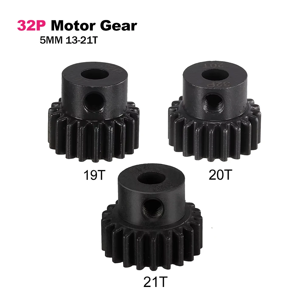 3 قطع 32P محرك ترس 5 مم من الفولاذ المقوى 13T-15T 16T-18T 19T-21T لإكسسوارات سيارة Traxxas Slash E-REVO Summit 1/10 RC