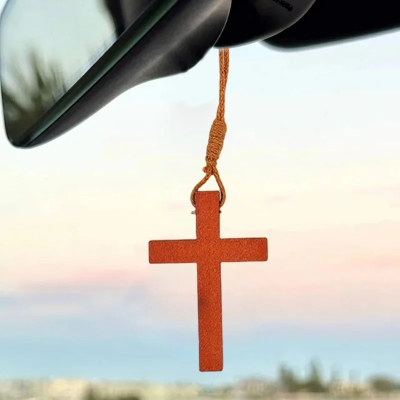 10/100 قطعة خشبية الصليب قلادة قلادة للنساء الرجال المؤمنين خمر الحبل حزام الصليب تميمة عيد ميلاد قلادة القلائد