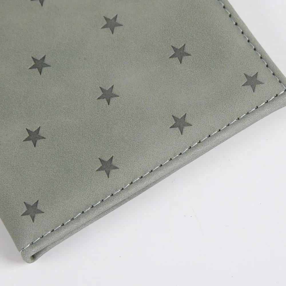PU Leather Passport Cover Multi Card Slots Lightweight Travel Document Wallet Anti-Scratch Star Print Passport Protector