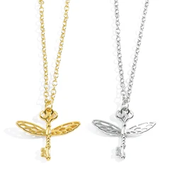 Harry Potter Winged Key Necklace Golden Snitch Pendant Necklace for Women Men Fashion Jewelry Magic Key Clavicle Chains