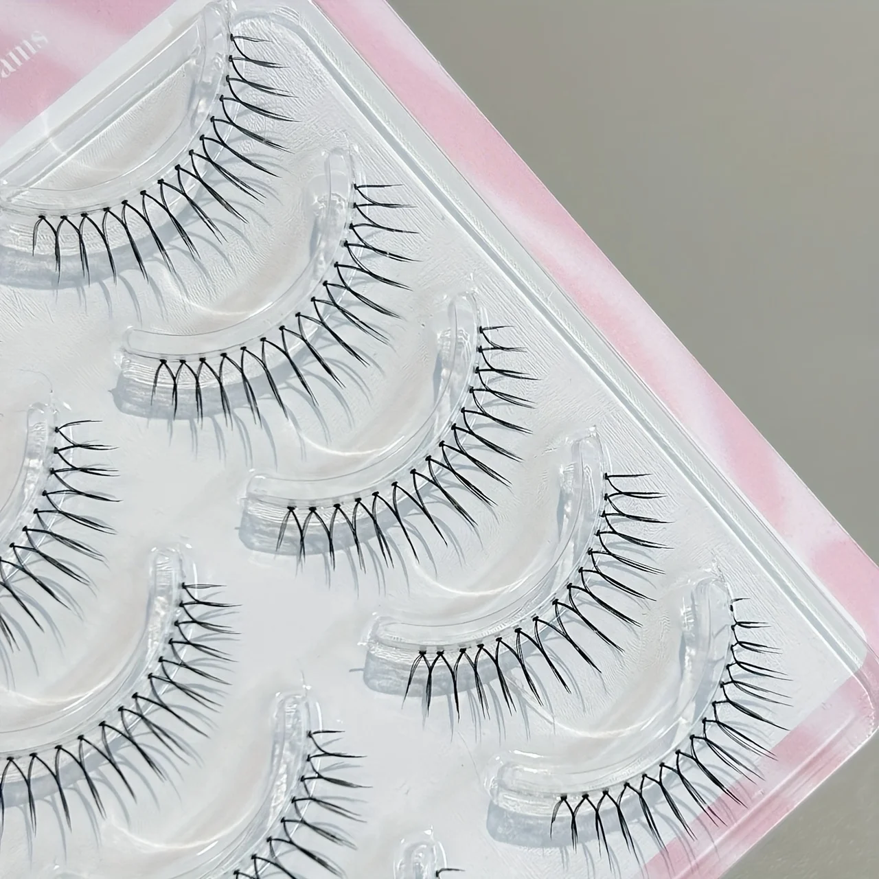 Mixiaohe Ciglia finte con stelo trasparente in pezzo intero 5 paia Stile coreano C Curl Naturale Realistico Fotogenico Principiante Decorazione quotidiana degli occhi