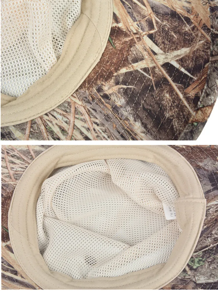 عالية الجودة الشمس حماية شجرة كامو الصيد الصيد بوني قبعات الرياضة في الهواء الطلق تسلق الطيور مشاهدة الغابة التصوير قبعة #5