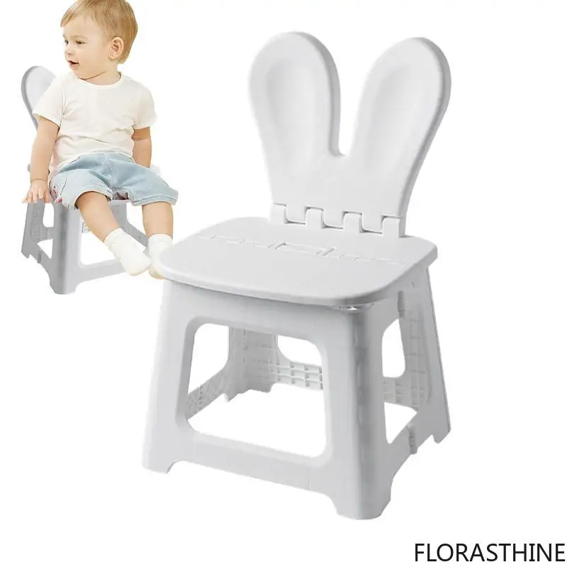 Step Stool for Kids Cartoon Folding Step Stool with Back Support Thickened Furniture Seat Home Shoe Changing Chair for Home