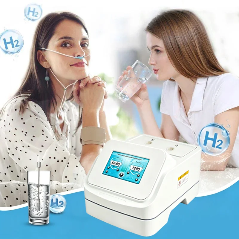 Factory H2 Molecular Hydrogen Inhalation Machine 900ML SPE PEM Electrolyzer Hydrogen Gas Inhaler for Lung Health Home Use 99.99% Purity Pure H2 Breathing Machine Rich Hydrogen Water Generator