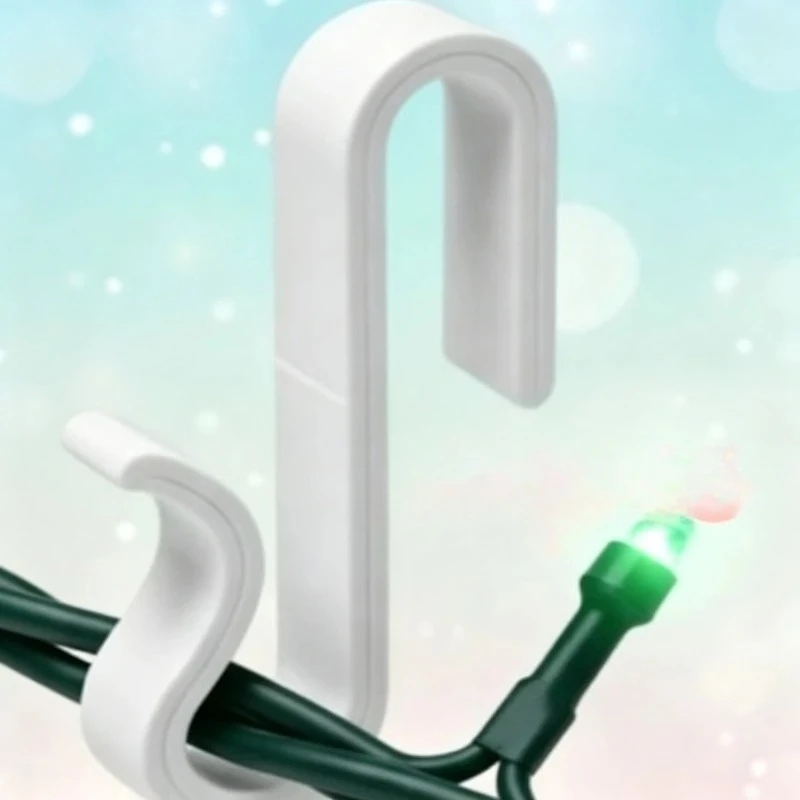 50pcs ABS Light Clips S-Shaped Wire Holder Cable Fastener Hooks for Holiday String Lights