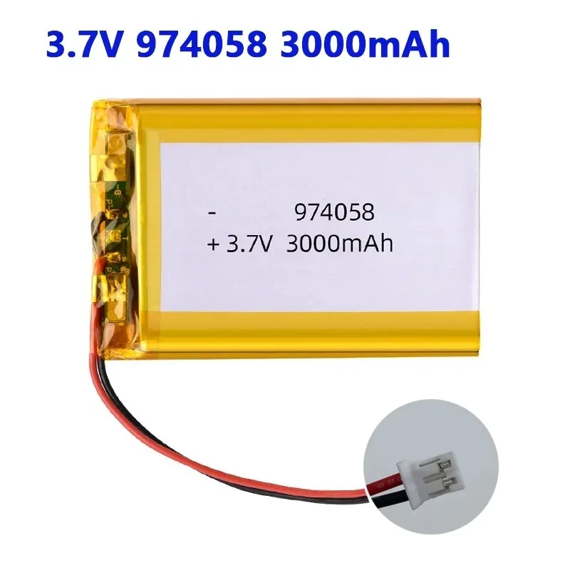3,7 V 974058 3000 mAh Lipo-Batterie Lithium-Polymer-Batterien für Massagegerät GPS-Navigator Aeromodelling Wiederaufladbare Zelle PH2.0