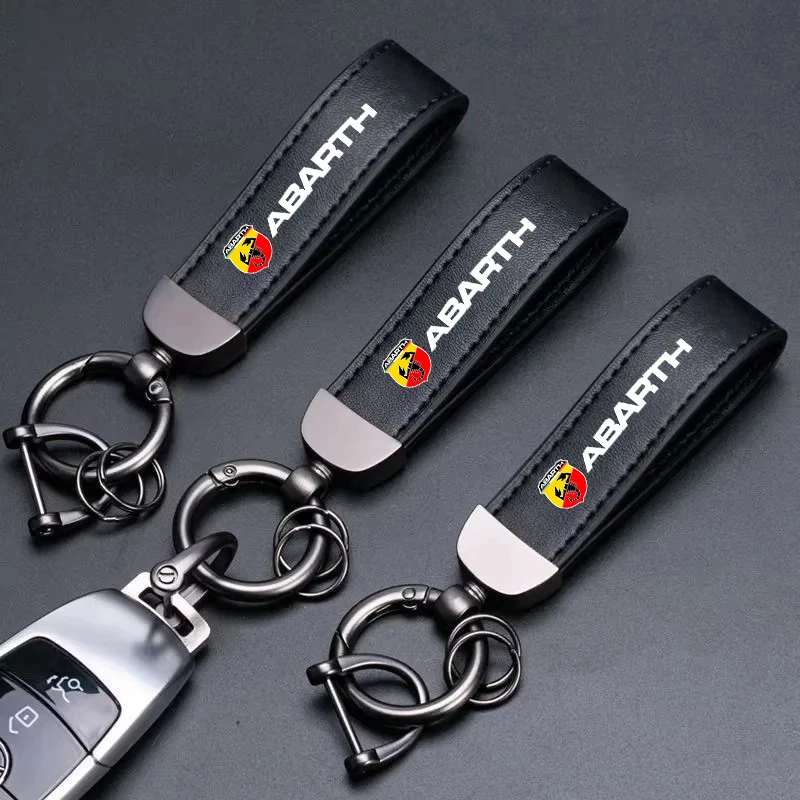 LLavero de cuero con logotipo de coche, hebilla de herradura, colgante para FIAT Abarth Pulse Panda Tipo Strada 600 500X Mobi Fullback Toro