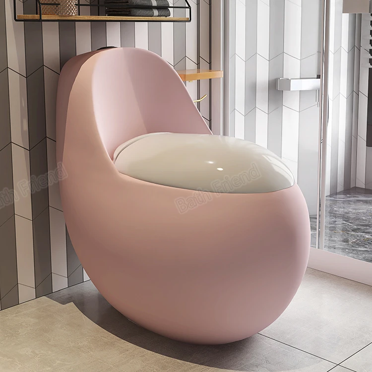 Luxury Egg Shape Toilets Multi Colors Matt Pink Unique Creative Wc Ceramic One Piece Toilet