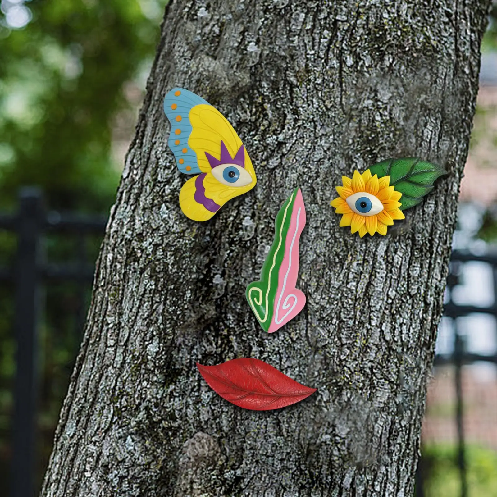 Colorful Butterfly Tree Face Decor Outdoor Durable Unique Tree Decorations for Farmhouse Party Courtyard Festivals Rural Areas