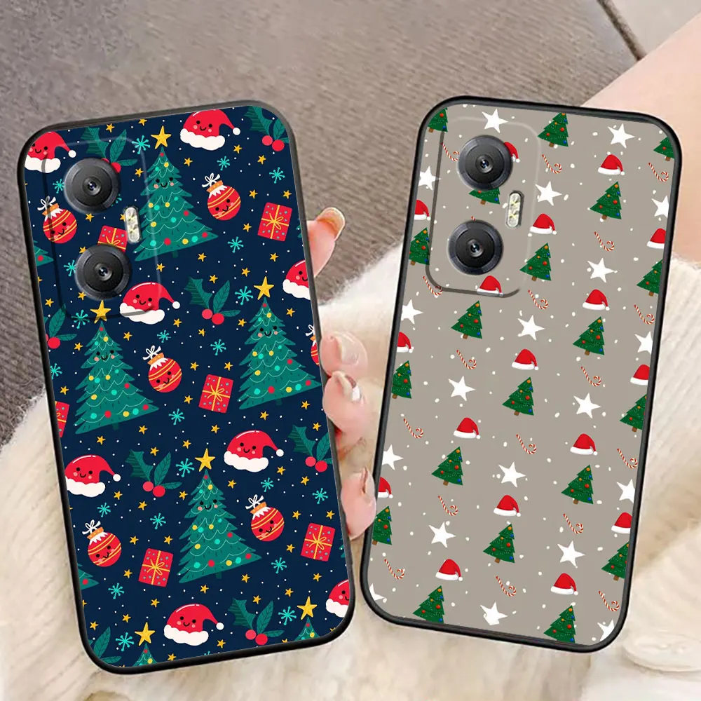 

Elk Santa Claus Hat Christmas Phone Case For Infinix HOT 60 50 10 10I 10S 11 12 12I 20 20I 20S 30 30I ZERO X 20 30 40 Case Shell