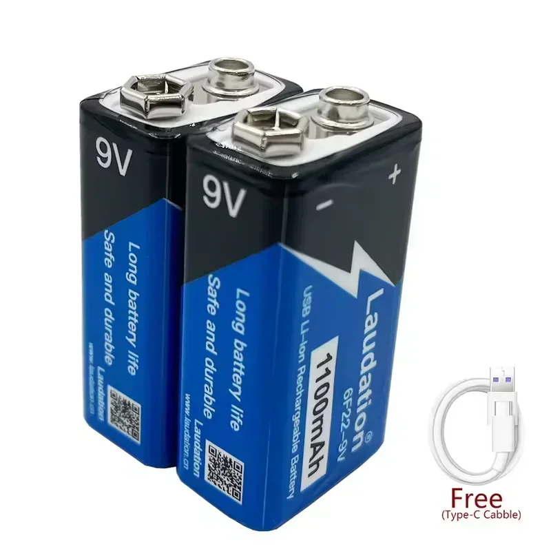 9V 1100mAh Li-ion Rechargeable Battery Micro USB Batteries 9V Lithium For Multimeter Microphone Toy Remote Control KTV Use