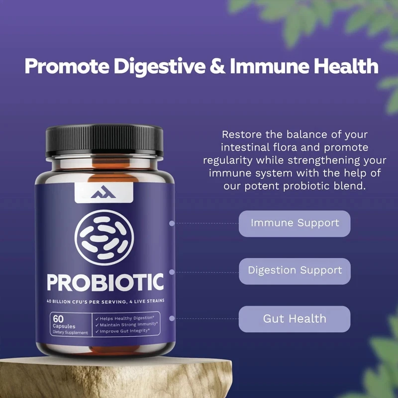 

Probiotics and Prebiotics Intestinal Health Supplements - Relieve Stomach Discomfort, PH Balance, and Digestive Support-60 Pills