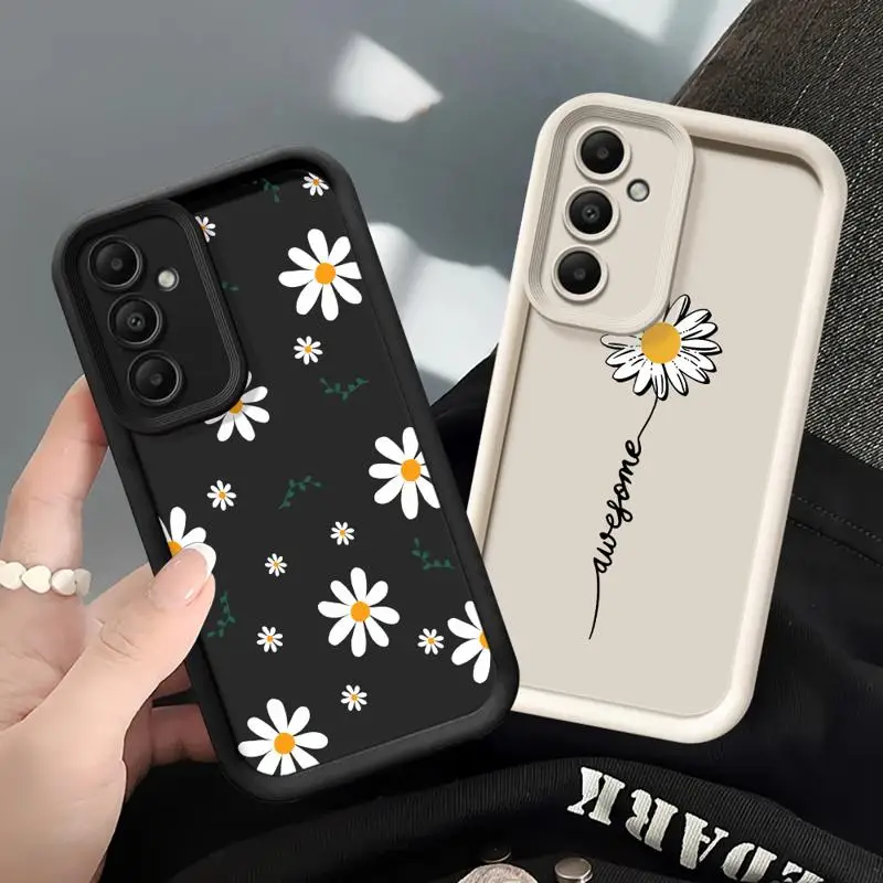 Phone case for Samsung Galaxy A55 A52 A33 cases A24 A15 A12 A23 A22 5G A54 A52s A53 A14 funda Cover Fashion Cute Daisy Flowers