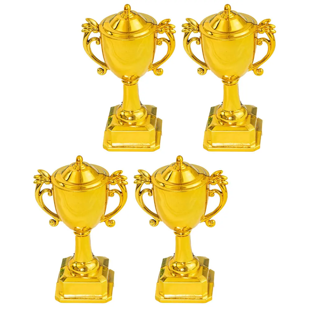 

4pcs Trophy Cake Decorations Plastic Mini Awards Kids Party Supplies Cupcake Picks Festival Competition Decorative Cake Topper