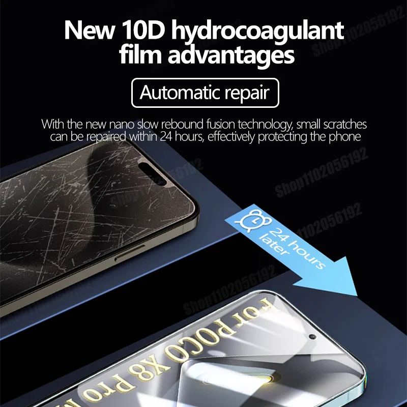 Pack 3 Películas De Hidrogel Para Xiaomi Poco X8 Pro 5G, Protector TPU Transparente Con Autorrecuperación