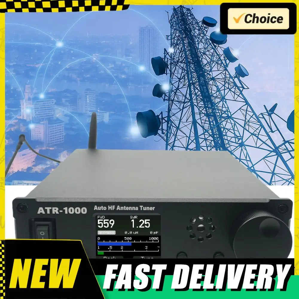 AMNVOLT ATR1000 1000W 자동 안테나 튜너 1.8-30MHz HF 단파 라디오 튜너 WiFi 리모컨 포함 YAESU ICOM용
