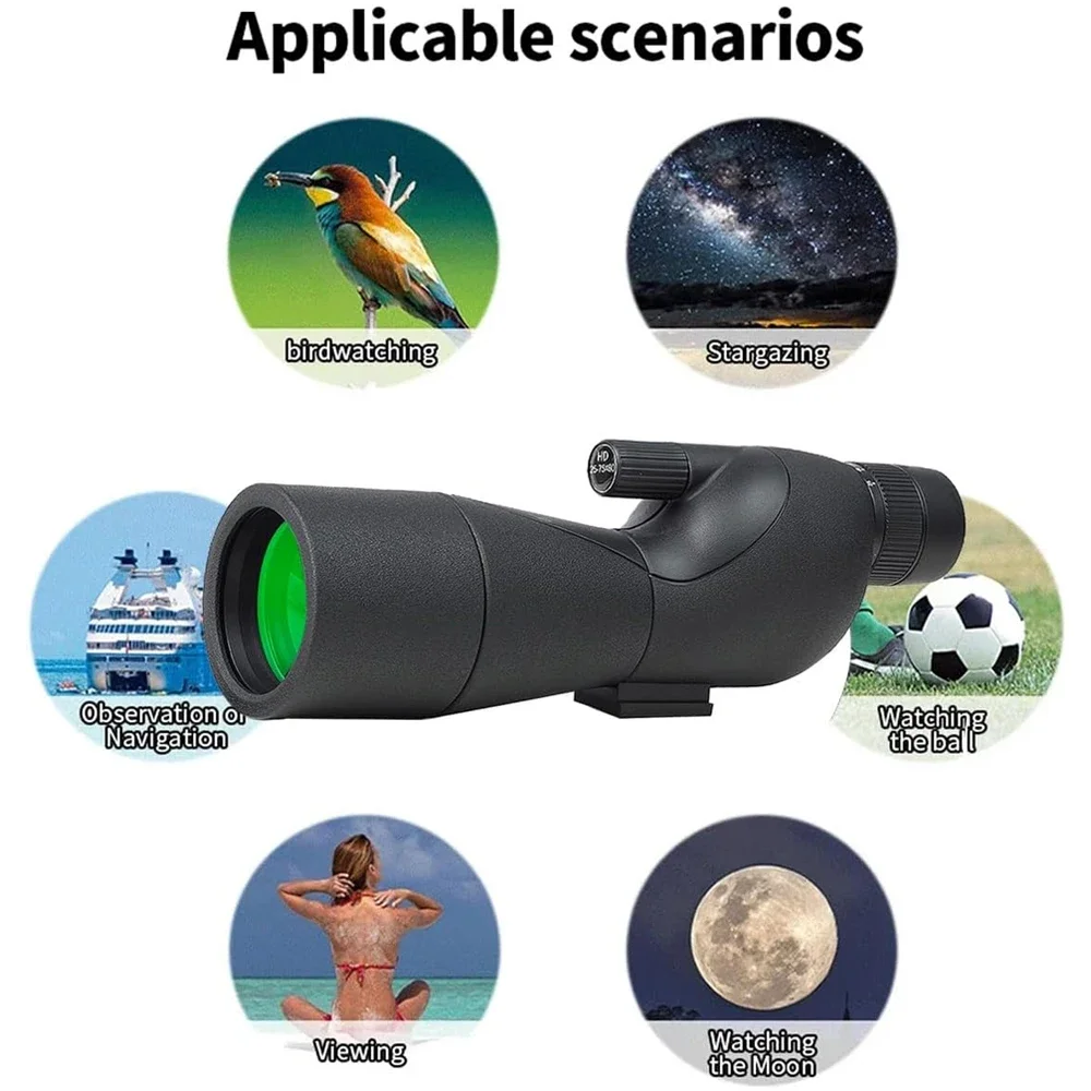 Imagem -06 - Outdoor Spotting Scope Bird Vering Scope Objective Lens Zoom Monocular 60 mm de Diâmetro 2575x Ampliação Profissional