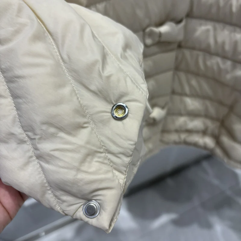 Schinteon Women 90% White Duck Down Jacket Autumn Winter Casual Loose Over Size Warm Outwear Stand Collar Coat High Quality 2024