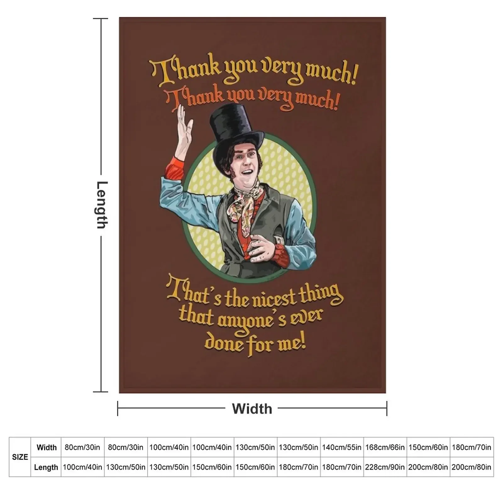 Tom Jenkins- Thank you Very Much Throw Blanket couch cozy soft plush fuzzy picnic outdoor blanket