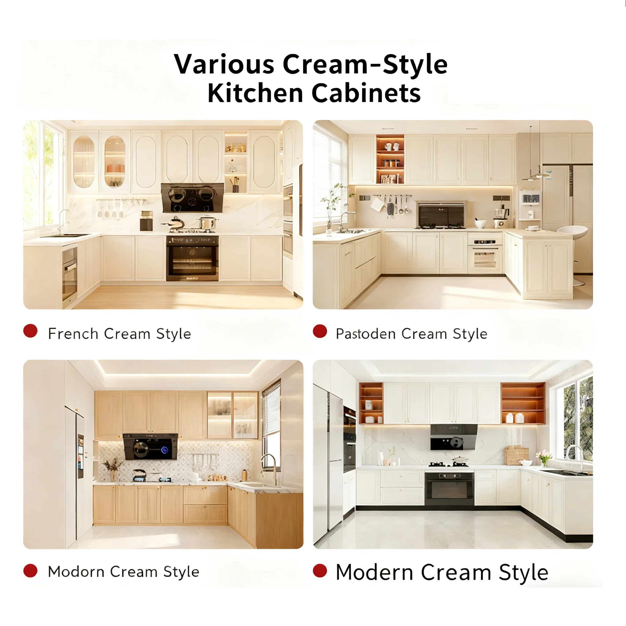 Cream Style Stone Kitchen Cabinet Sideboard Whole House Customized Stove Cabinet