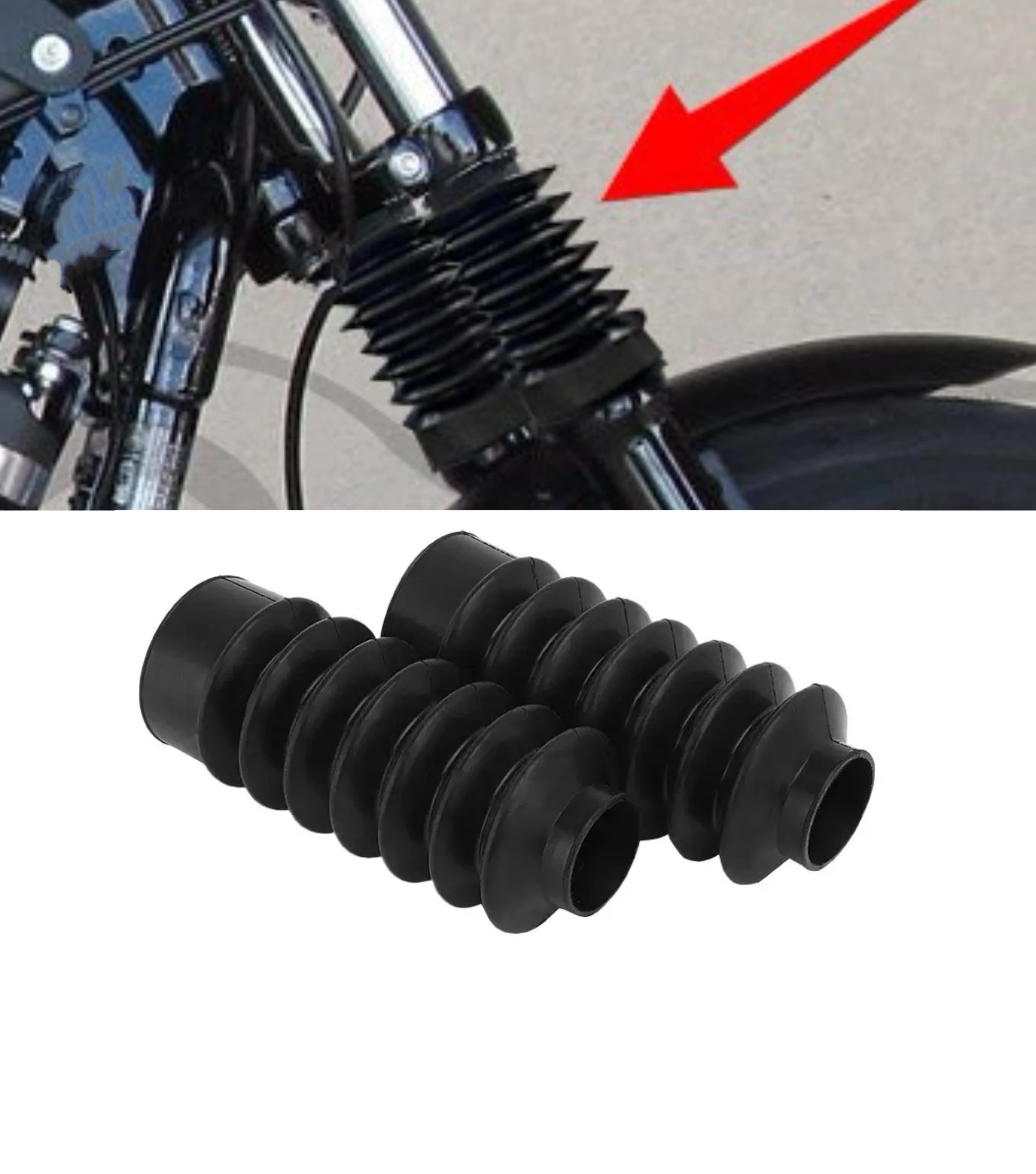 2PCS Motorcycle 39mm Fork Covers Front Rubber Gaiters Gators Shock Boots For Harley Davidson Sportster XL883 XL1200 FXD