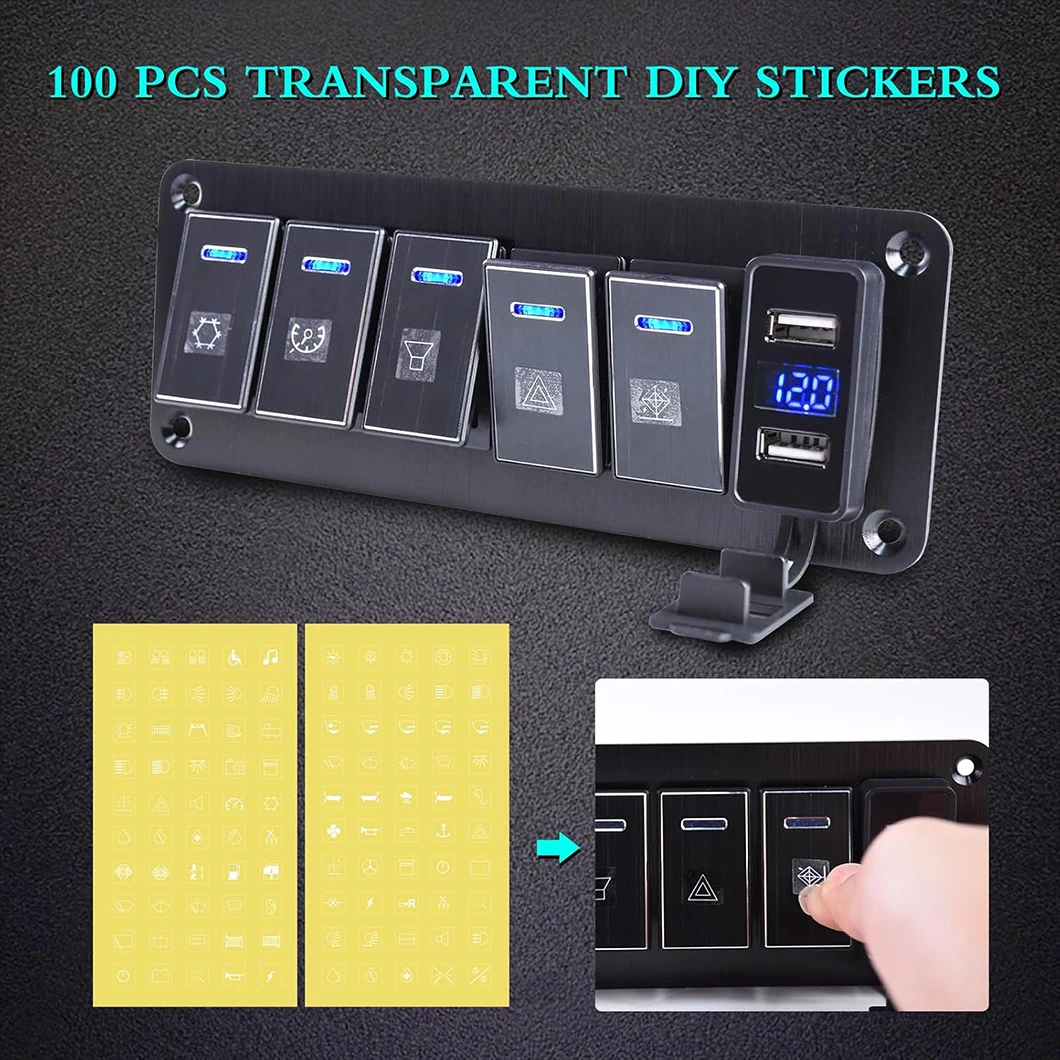 

Metal waterproof switch - Single lamp group power supply with vehicle charging switch combination panel - Vehicle power supply