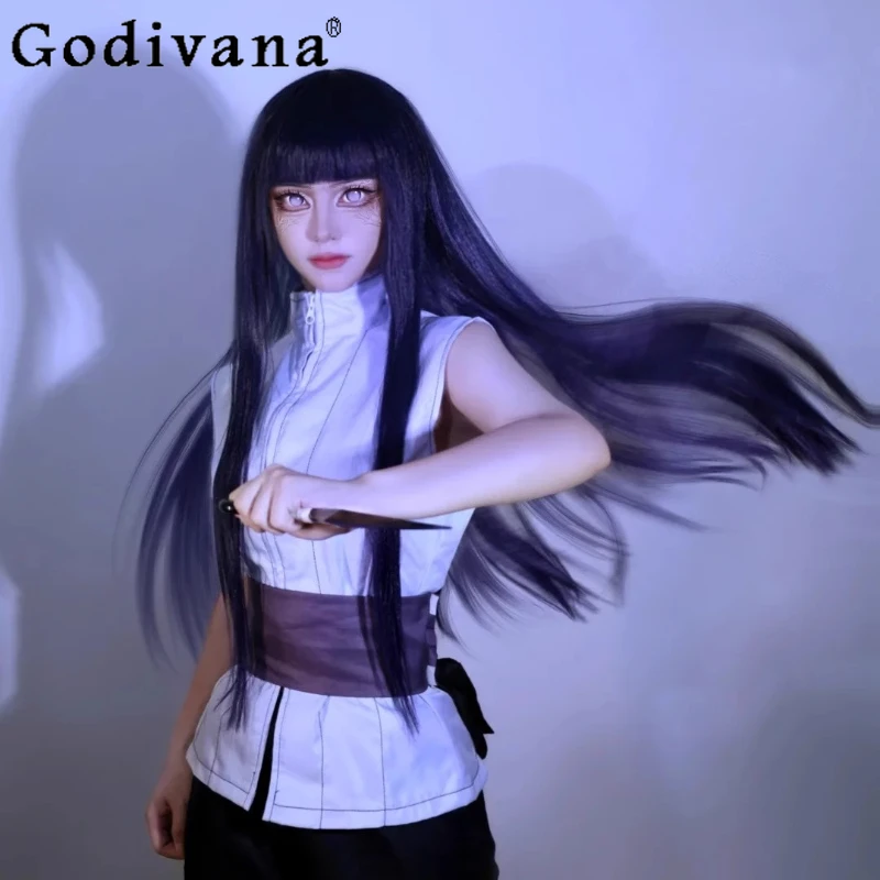 

Halloween Anime Cos Set Women Uniform Role Playing Cosplay Costume Wig Suits Female Hinata Shirt Pants Belt Comic Con Outfits