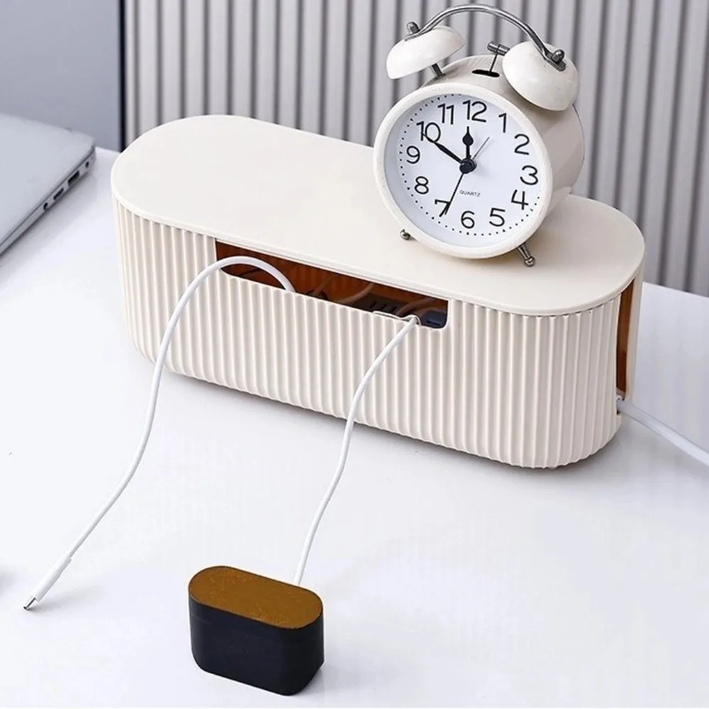

Quality Desktop Cable Storage Box Dustproof with Lid Socket Storage Box Multi-Functional Power Strip Storage Box Household
